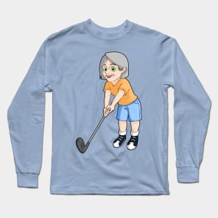 Woman golfing for fitness and fun Long Sleeve T-Shirt